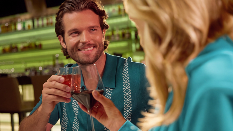 Couple having drinks